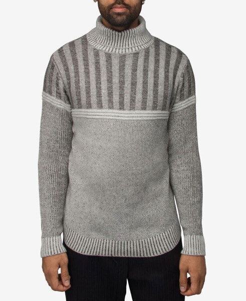 Men's Ribbed Pattern Turtleneck Sweater