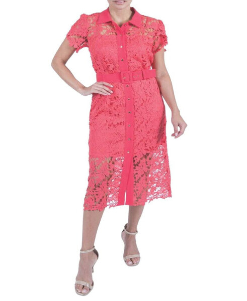 Women's Lace Midi Shirtdress