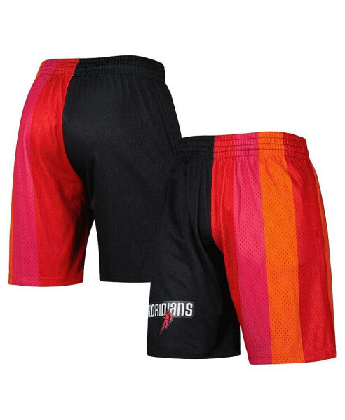 Men's Black Miami Heat Hardwood Classics 2005 Split Swingman Shorts