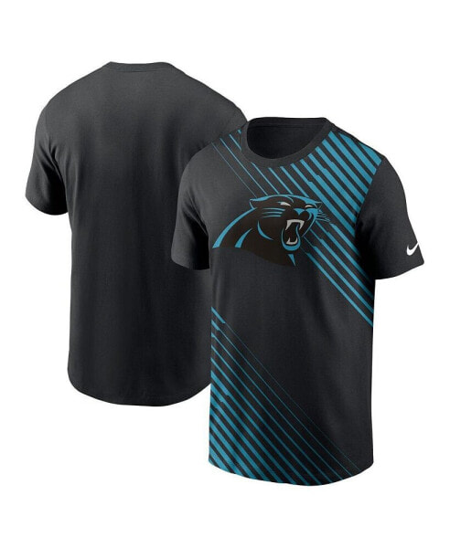 Men's Black Carolina Panthers Yard Line Fashion Asbury T-shirt