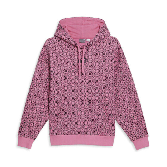 Puma Logo Love Graphic Pullover Hoodie Womens Pink Casual Outerwear 67917937