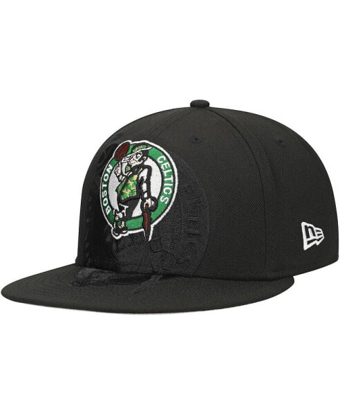 Men's Black Boston Celtics Blackout Shadow Logo 59FIFTY Fitted Hat