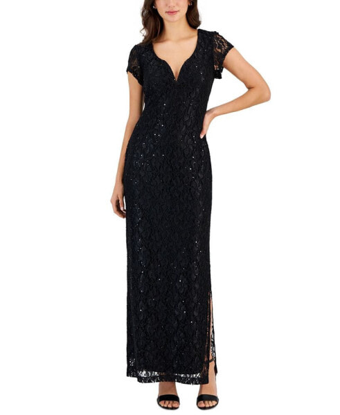 Women's Sequined-Lace Maxi Dress