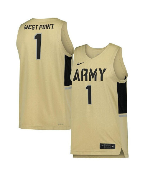 Men's #1 Gold Army Black Knights Team Replica Basketball Jersey