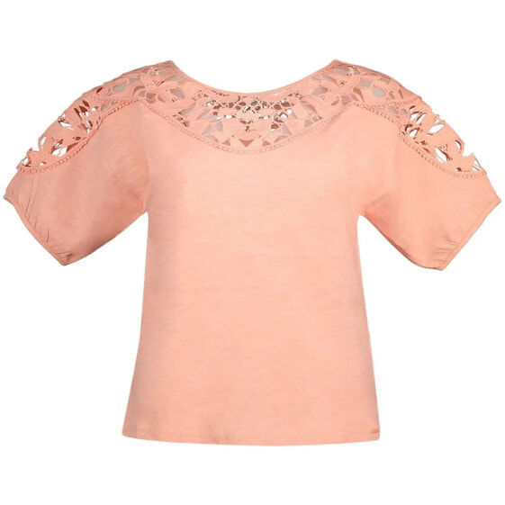 SALSA JEANS Lace-Trimmed short sleeve T-shirt