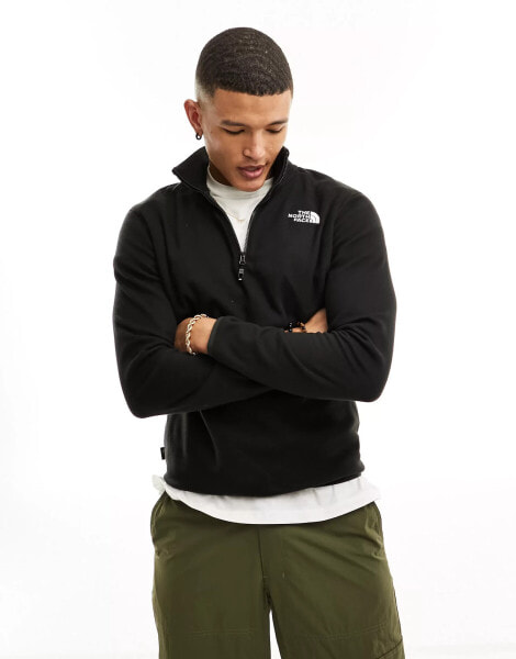 The North Face Glacier 100 1/4 zip fleece in black