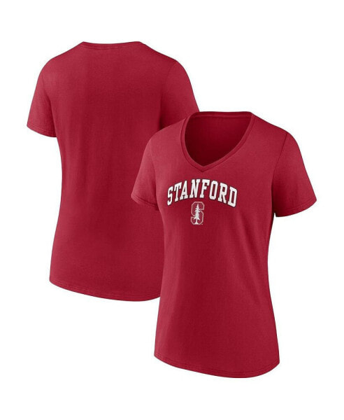 Women's Cardinal Stanford Cardinal Evergreen Campus V-Neck T-shirt