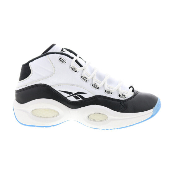 Reebok Question Mid Mens White Leather Lace Up Athletic Basketball Shoes