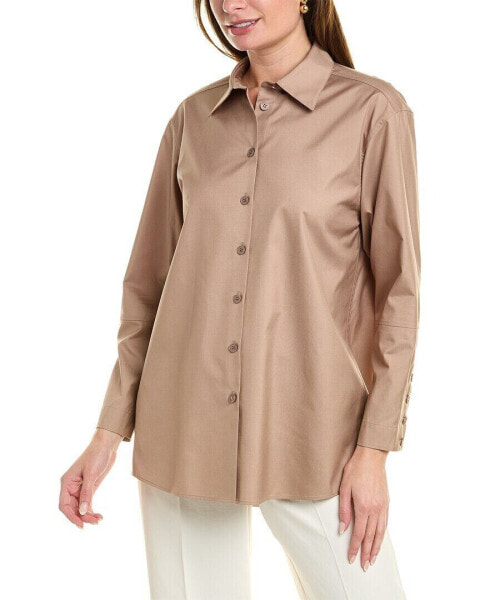 Lafayette 148 New York Oversized Button Down Linen Shirt Women's Xs/S