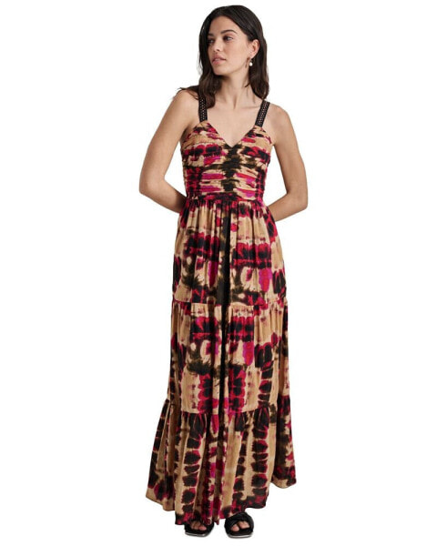 Women's Cotton Printed Tiered Maxi Dress