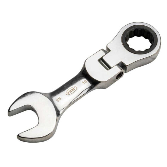 JBM 9 mm stubby articulated combination spanner with ratchet joint