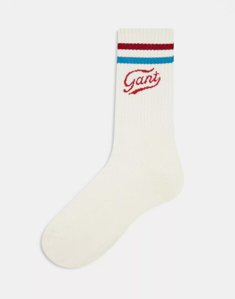 GANT varsity logo sport socks in white