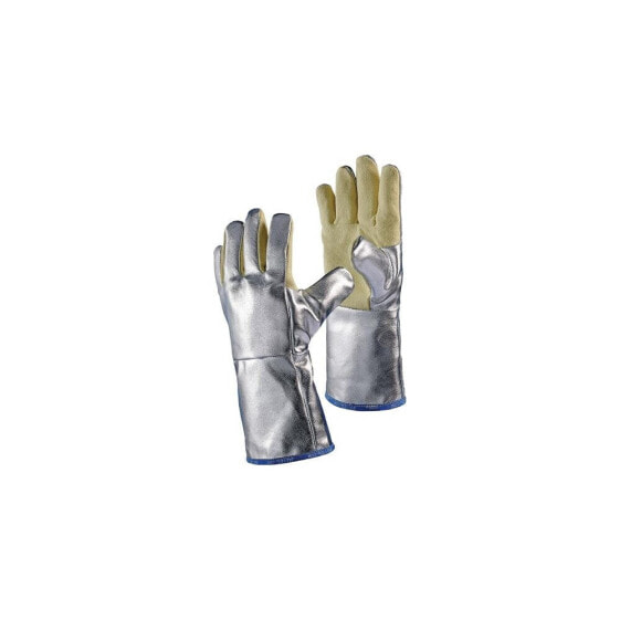 Jutec Hitzeschutzhandschuhe 5-Fingerhandschuh 10 gelb/silber mit alumin.Preox-Aramid EN 388, EN 407 PSA-Kategorie III