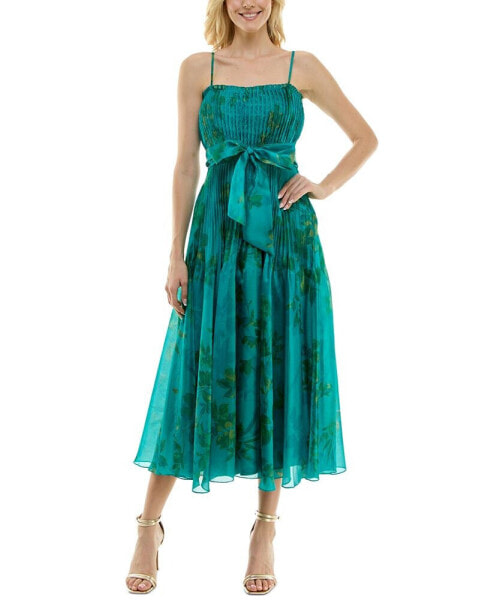 Women's Printed Pleated Gown