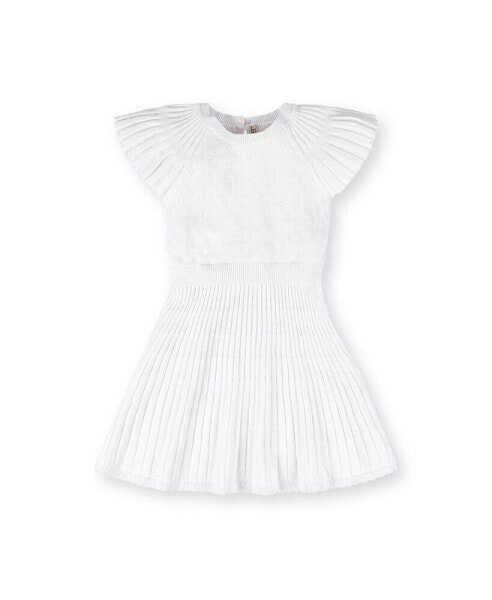 Toddler Girls Organic Cotton Short Flutter Sleeve Sweater Dress