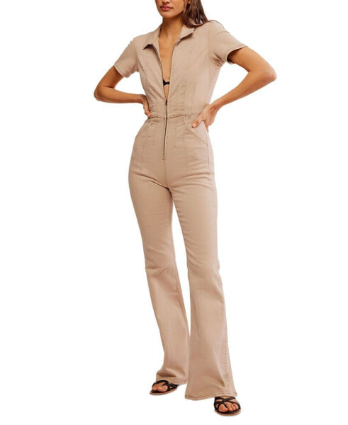 Women's Cotton Jayde Flare-Leg Jumpsuit