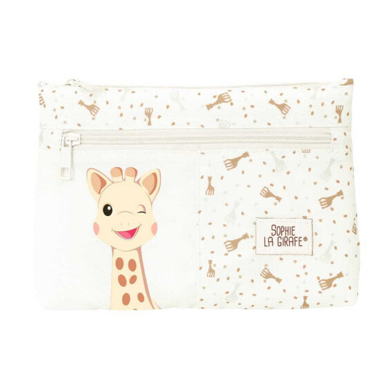 SAFTA Sophie La Girafe Honey Big 2 Zippers Rec & Resistant big pencil case