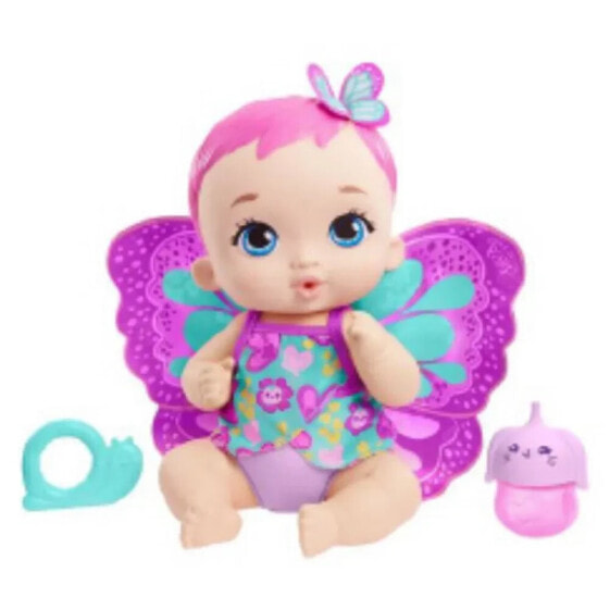 MY GARDEN BABY Magenta Drinks And Pees Toy Doll With Butterfly Blanket