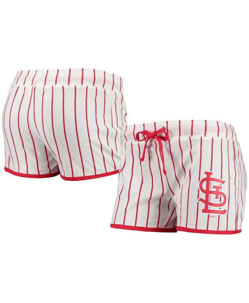 Women's White St. Louis Cardinals Vigor Pinstripe Sleep Shorts