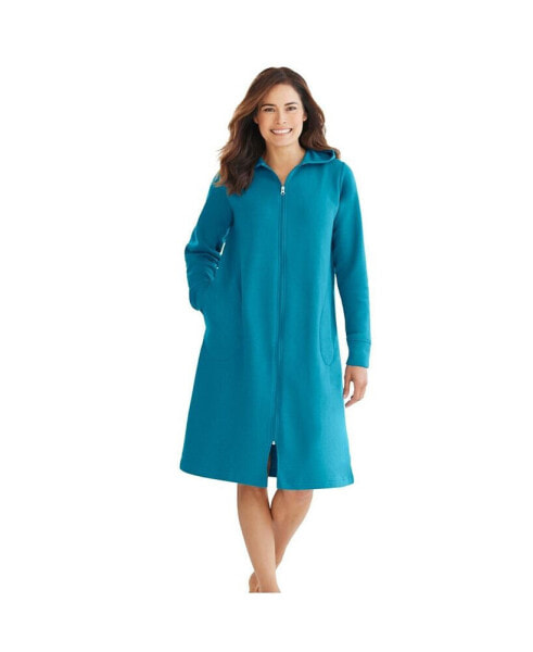 Plus Size Short Hooded Sweatshirt Robe