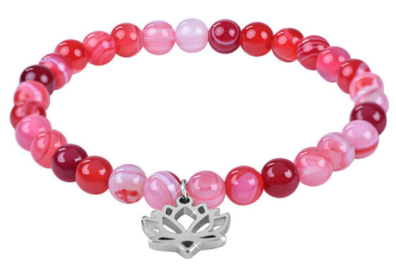 Браслет Troli Pink Agate Lotus