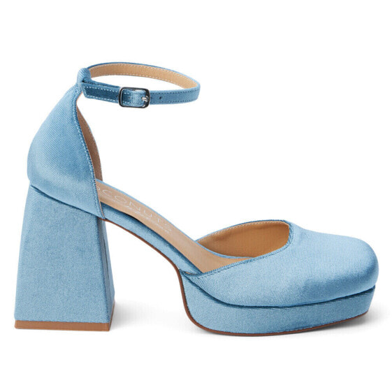 COCONUTS by Matisse Misha Square Toe Ankle Strap Pumps Womens Blue Dress Casual