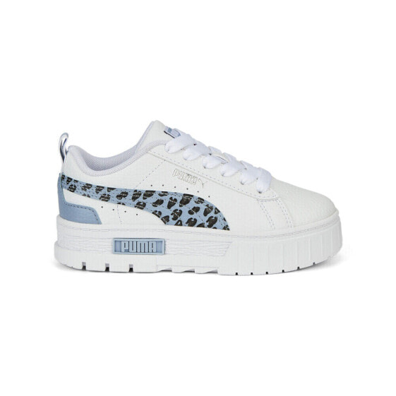 Puma Mayze 90S Prep Leopard Logo Platform Youth Girls Black, Blue, White Sneake