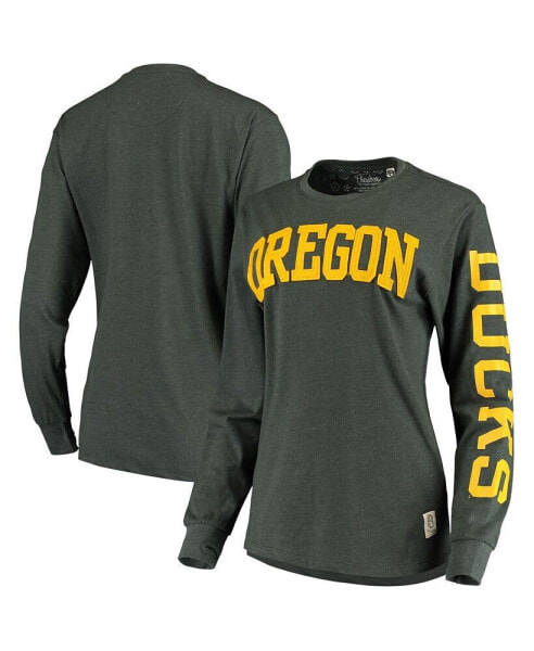 Women's Green Oregon Ducks Two-Hit Canyon Long Sleeve T-shirt