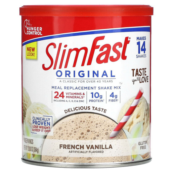 SlimFast, Original, заменитель еды, смесь коктейлей, французская ваниль, 364 г (12,83 унции)