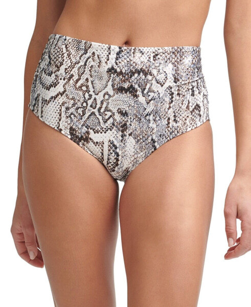 Calvin Klein 271644 Printed Bikini Bottoms Women's Swimsuit, LG, Snake Print