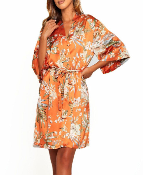 Женская пижама iCollection Womens Bella Floral Day and Night Robe with Sleeves