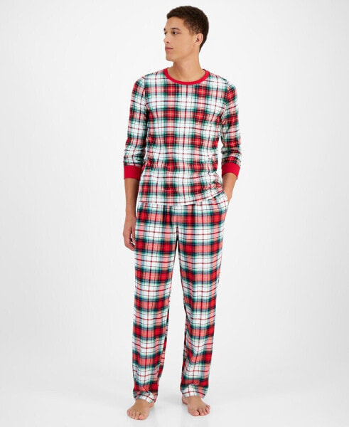 Family Pajamas Men's 2-Pc. Winterton Cotton Plaid Knit Family Holiday Pajamas, Created for Macy's