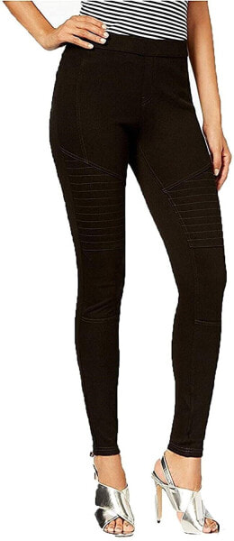 HUE Women 179654 Moto Denim Stretch Leggings Black Size XS