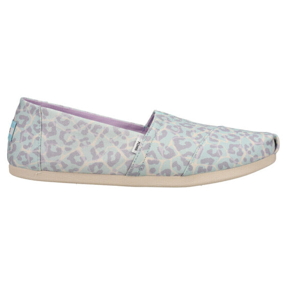 TOMS Alpargata Leopard Slip On Womens Blue Flats Casual 10017748T