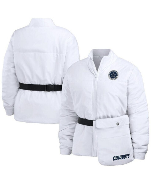 Women's White Dallas Cowboys Packaway Full-Zip Puffer Jacket