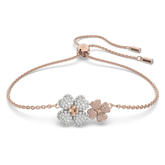 Swarovski Damen Armband Latisha Blume, Weiß, Roségoldfarbe 5636591