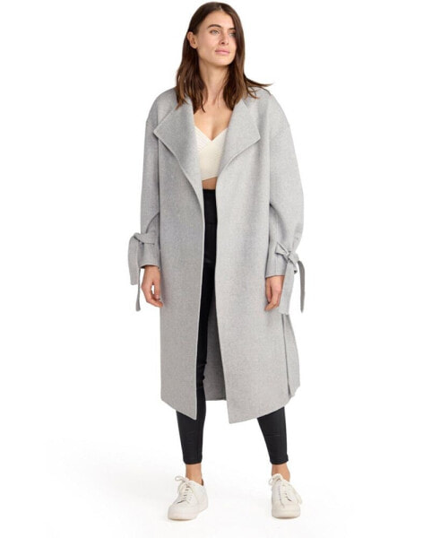 Women Head Over Heels Collarless Robe Coat