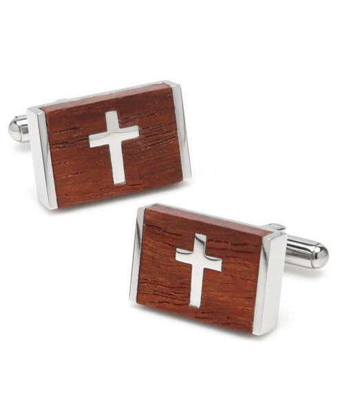 Ox Bull & Trading Co Wood Cross Cufflinks