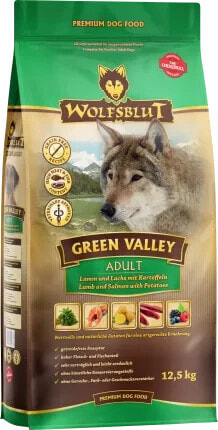 Trockenfutter Hund mit Lamm, Lachs & Kartoffel, green valley, Adult, 12,5 kg