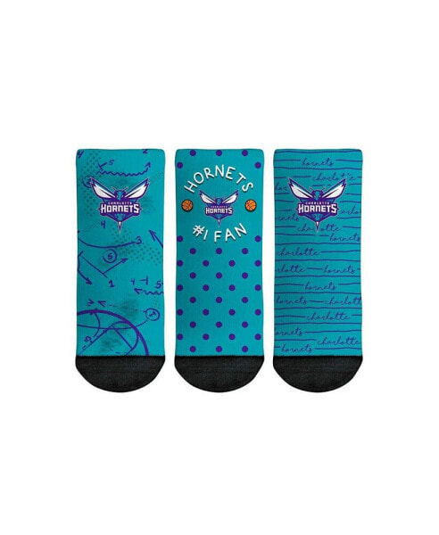 Toddler Boys and Girls Rock Em Socks Charlotte Hornets #1 Fan 3-Pack Crew Socks Set