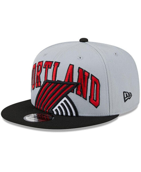 Men's Gray, Black Portland Trail Blazers Tip-Off Two-Tone 9FIFTY Snapback Hat