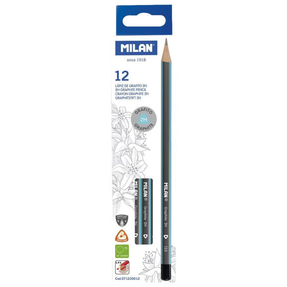 MILAN Box 12 Triangular 2H Graphite Pencils