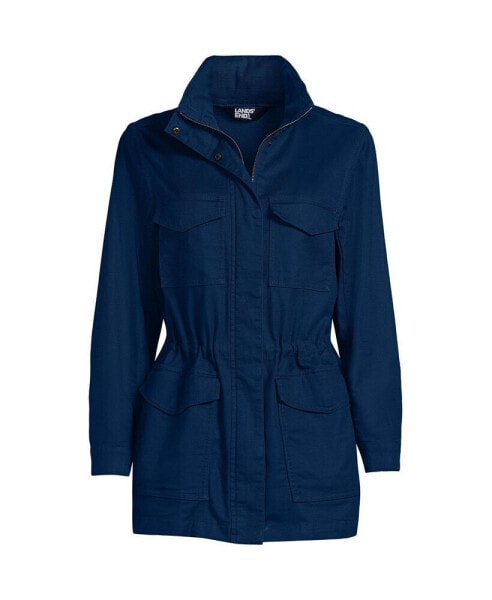 Women's Cotton Hooded Jacket with Cargo Pockets