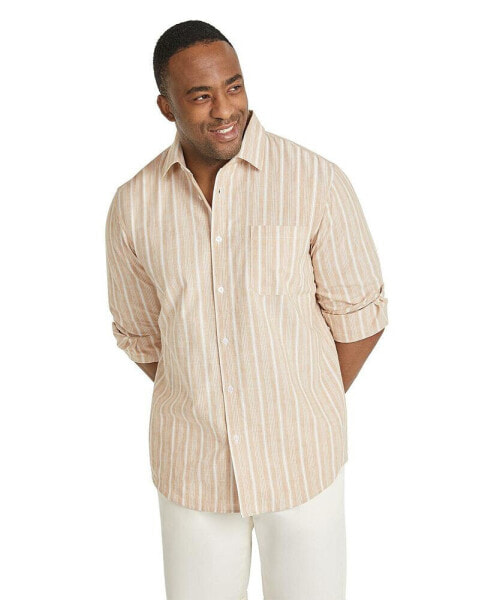 Big & Tall Stripe Relaxed Fit Linen Shirt