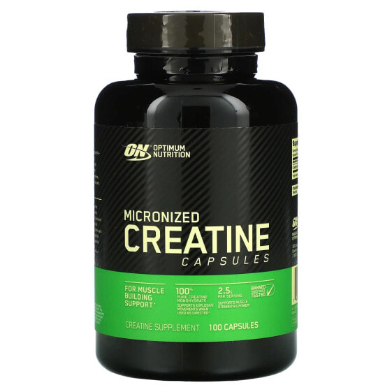 Micronized Creatine Capsules, 2.5 g, 100 Capsules (1.25 g per Capsule )