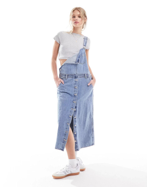 Levi's Tico denim dress with waist belt in blue