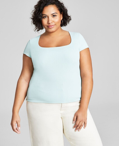 Trendy Plus Size Square-Neck Top