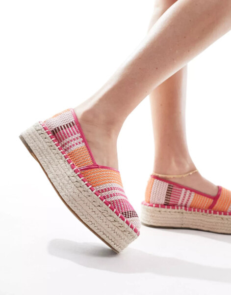 ASOS DESIGN Journal flatform espadrilles in multi