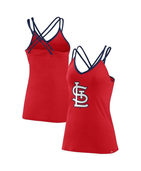 Women's Red St. Louis Cardinals Barrel It Up Cross Back V-Neck Tank Top