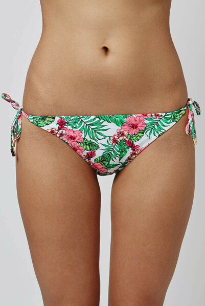 Topshop Womens Swimwear Tropical Tie Side Bikini Bottoms Multi Color Size 4